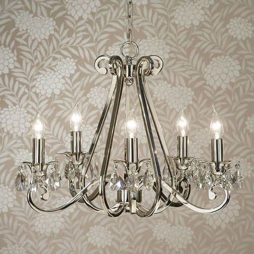 Oksana 5 Light Chandelier (Crystal, Modern Classic, Medium Chandlier, Small Chandelier) UL1P5N