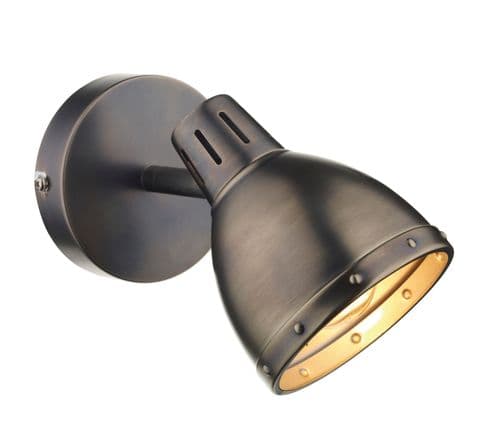 Osaka 1-light Antique Chrome Spotlight Wall Fitting (Class 2 Double Insulated) OSA0761