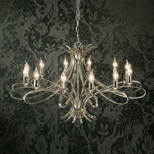Penn Chandelier 12 light Nickel (Contemporary, Large Chandelier) CA7P12N