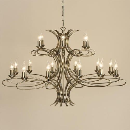 Penn Chandelier 18 light Brushed Brass (Contemporary, Large Chandelier) CA7P18BB