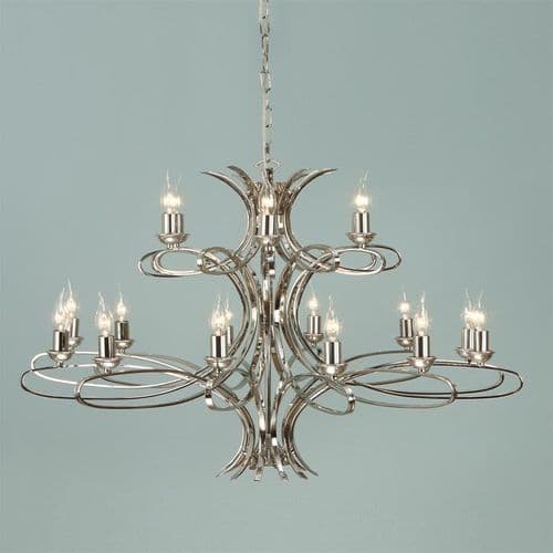 Penn Chandelier 18 light Nickel (Contemporary, Large Chandelier) CA7P18N