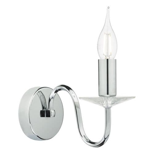 Pique 1 Light Wall Bracket Polished Chrome Clear Crystal (Class 2 Double Insulated) PIQ0750