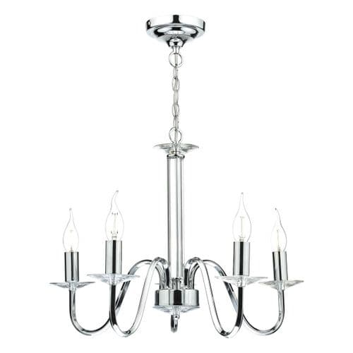 Pique 5 Light Pendant Polished Chrome Clear Crystal (Class 2 Double Insulated) PIQ0550
