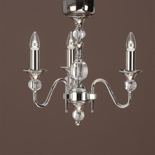 Polina Nickel 3 Light Chandelier LX124P3N