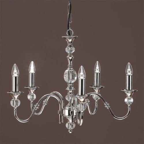 Polina Nickel 5 Light Chadelier LX124P5N