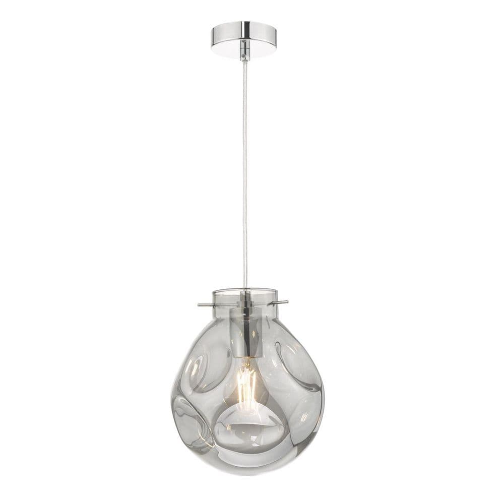 Quinn Pendant Polished Chrome & Smoked (double insulated) QUI0110