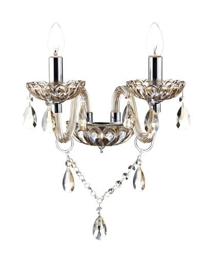 Raphael 2-light Champagne Glass Wall Light (Class 2 Double Insulated) RAP0906