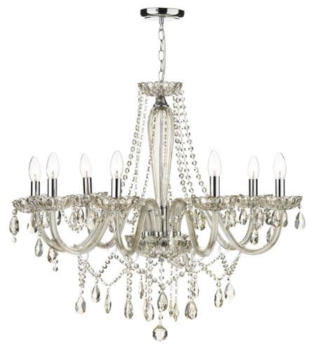 Raphael 8-light Champagne Glass Chandelier Ceiling Light (Class 2 Double Insulated) RAP0806