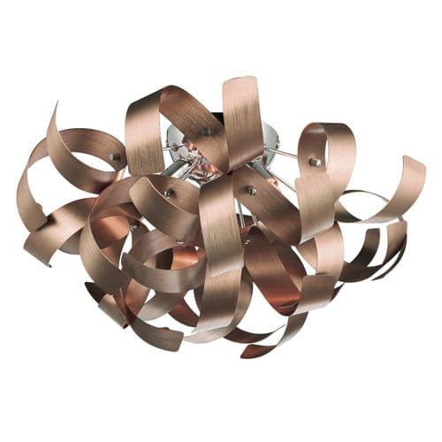 Rawley 4 Light Ribbon Flush Satin Copper RAW0464