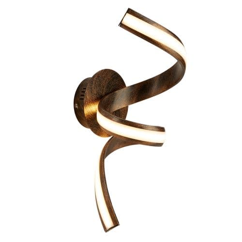 Ribbon Led Twist Wall Bracket, Rustic Black/Gold (Double Insulated) Bx2811Ru-17