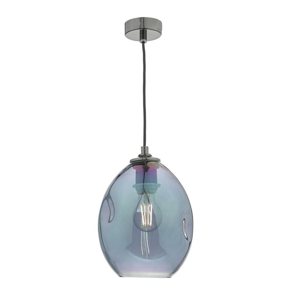 Rogan 1 Light Pendant Black / Irridised
