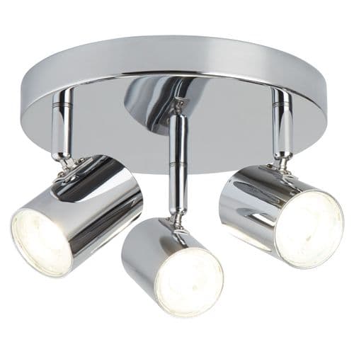 Rollo 3 Light Cylinder Head Spot Plate, Chrome 3173Cc