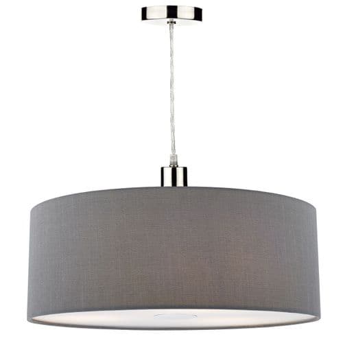 Ronda Easy Fit 60CM Faux Silk Grey Drum Shade