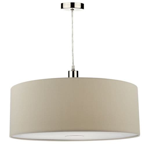 Ronda Easy Fit 60CM Faux Silk Taupe Drum Shade