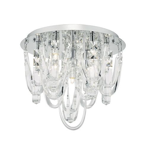 Roxanne 7 Light Flush Polished Chrome/ Crystal