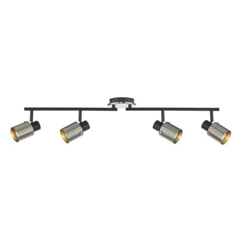 RYAN 4LT BAR SPOTLIGHT BRUSHED NICKEL MATT BLACK