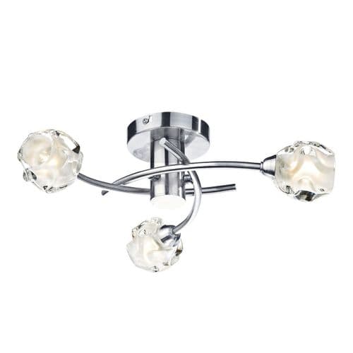 Seattle 3 Light Semi Flush Satin Chrome