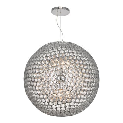 Serafina 6 Light Pendant Brushed Chrome Large, double insulated, SER8650