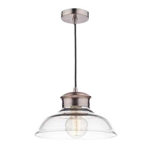 Siren 1 Light Pendant Glass/Copper (Class 2 Double Insulated) SIR0164
