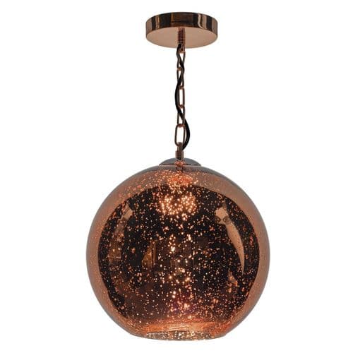 Speckle 1 Light Pendant Speckled Copper Glass (Class 2 Double Insulated) SPE0164