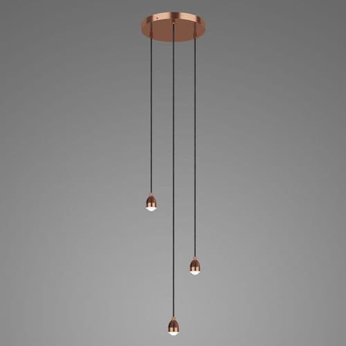 SPL 3lt Cluster Pendant Copper LED, Double Insulated SPL0364