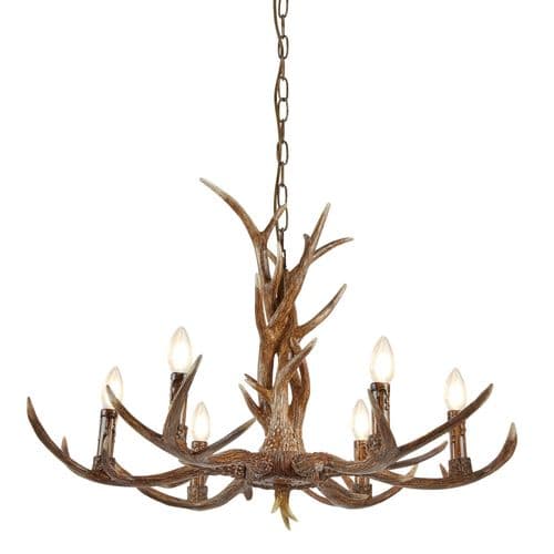 Stag 6 Light Antler Ceiling Fitting 6416-6Br