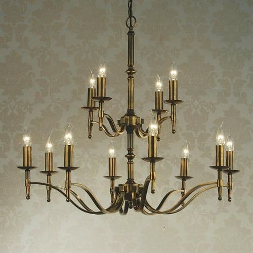 Stanford Brass 12 light Chandelier (Modern Classic, Traditional, Large Chandelier) CA1P12B