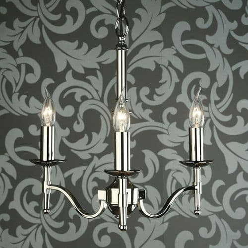 Stanford Nickel 3 light Chandelier (Modern Classic, Traditional, Small Chandelier) CA1P3N