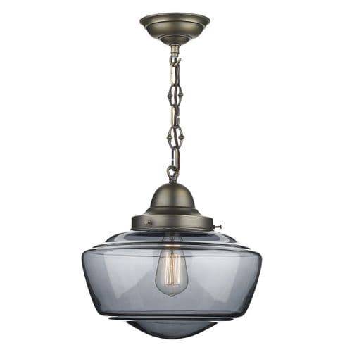 Stowe 1 Light Smoked Glass Pendant STO0110 (Hand made, 7-10 day Delivery)