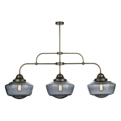 Stowe 3 Light Smoked Glass Pendant STO0310 (Hand made, 7-10 day Delivery)