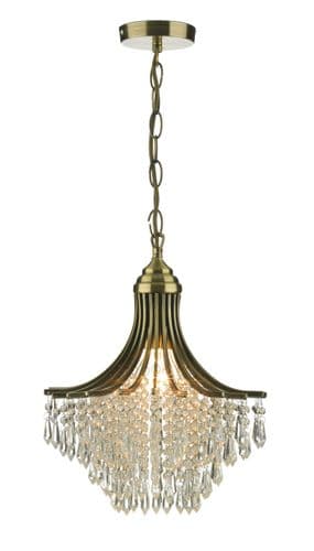 Suri 1-light Antique Brass Pendant Ceiling Light (Class 2 Double Insulated) SUR0108