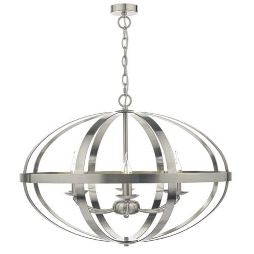 Symbol 6 Light Pendant Satin Chrome