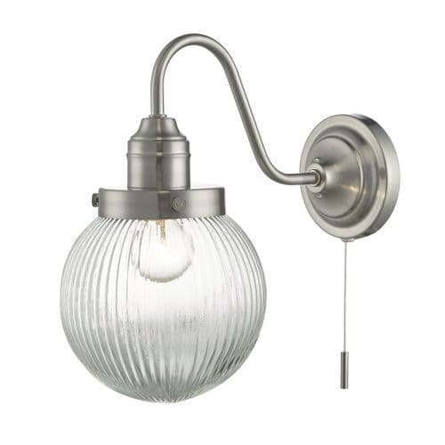 Tamara 1 Light Wall Bracket Satin Nickel/ Clear