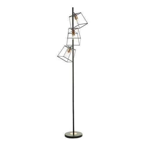 Tower 3 Light Floor Lamp Matt Black Copper TOW4922