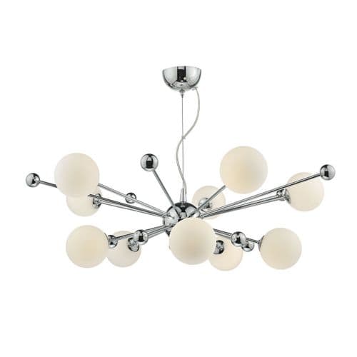 Ursa 10 Light Pendant Polished Chrome/ Opal