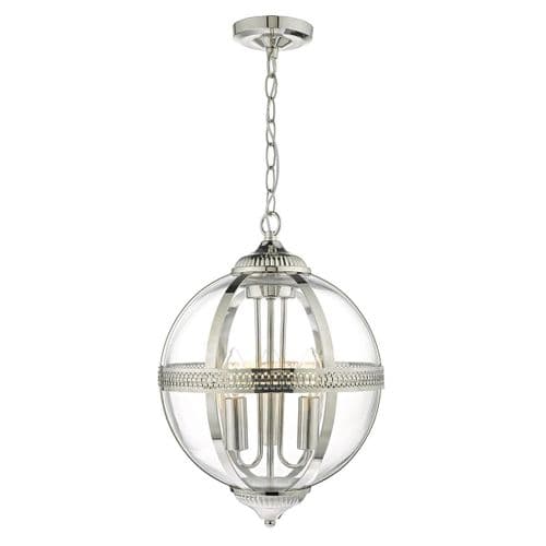 Vanessa 3 Light Pendant Polished Nickel/ Clear
