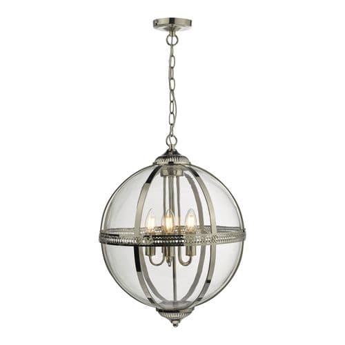 Vanessa 5 Light Pendant Polished Nickel & Clear, double insulated, VAN0538