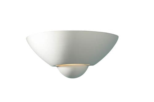 Vector 1-light Unglazed Ceramic Double Insulated Wall Light (Class 2 Double Insulated) VEC0748