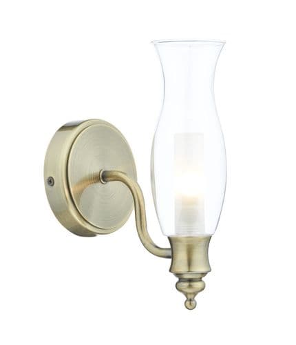 Vestry 1 Light Wall Bracket Antique Brass IP44 (Class 2 Double Insulated) VES0775