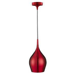 Vibrant - 1 Light Red Coloured Aluminium Pendant (6461-12Re)