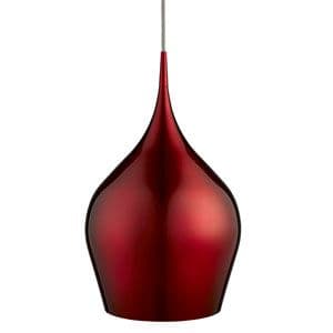 Vibrant - 1 Light Red Coloured Aluminium Pendant (6461-26Re)