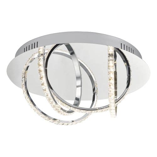 Zancara 4 Light Flush Polished Chrome & Crystal Led (Double Insulated) BXZAN5250-17