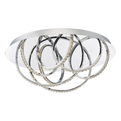 Zancara 7 Light Flush Polished Chrome & Crystal Led (Double Insulated) ZAN5050