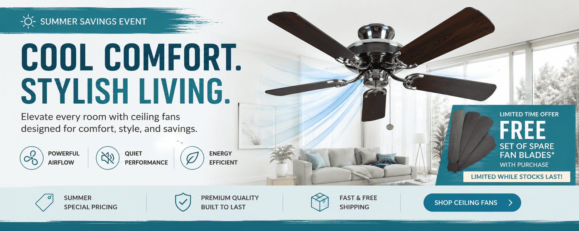 Fantasia Ceiling Fans — Free Blade Set This Summer — Shop Now