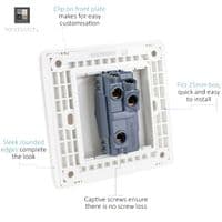 Trendi 1 Gang 1 Way Artistic Modern Glossy 10 Amp Rocker Tactile Light Switch Light Grey