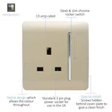 Trendi Switch 10A Triple Pole Bathroom Fan Isolator Switch in Matt Black