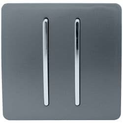 Trendi 2 Gang Artistic Modern Glossy Tactile Double Blanking Plate