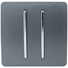 Trendi 2 Gang (2 Way & Intermediate) Glossy 10 Amp Rocker Light Switch Warm Grey