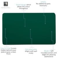 Trendi 2 Gang Artistic Modern Glossy Tactile Double Blanking Plate Dark Forest Green