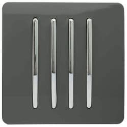 Trendi 2 Gang Artistic Modern Glossy Tactile Double Blanking Plate